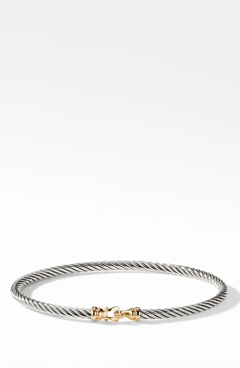 Cable Collectibles Buckle Bangle Bracelet with 18K Gold, 3mm | Nordstrom