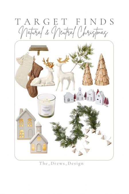 My favorite Christmas finds from target! I bought these white, ceramic and gold reindeer and they are so pretty. The wood table Christmas trees figures are my fav for two years running now. Also linking a few light up ceramic houses, my favorite Christmas candle, woven/knit stockings, and cedar Garland perfect for a mantle for stair case.

#LTKhome #LTKHoliday #LTKSeasonal