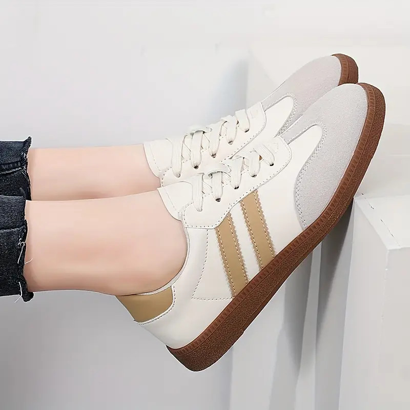 Comfortable Low-top Fashion Lace-up Board Shoes, Soft Sole Lightweight Outdoor Flats For Women | Temu Affiliate Program