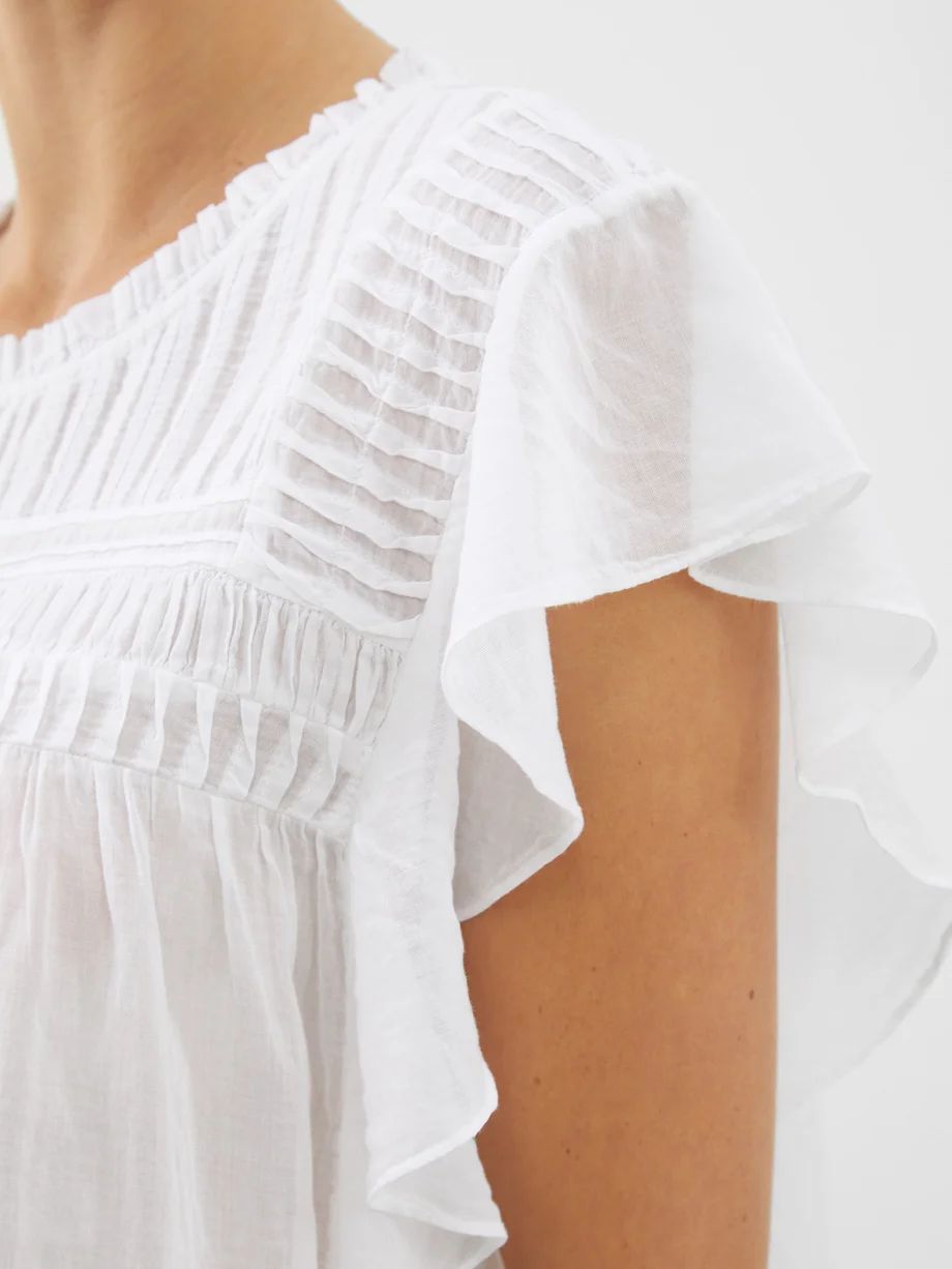 Layona pintucked cotton-voile top | Isabel Marant Étoile | Matches (UK)