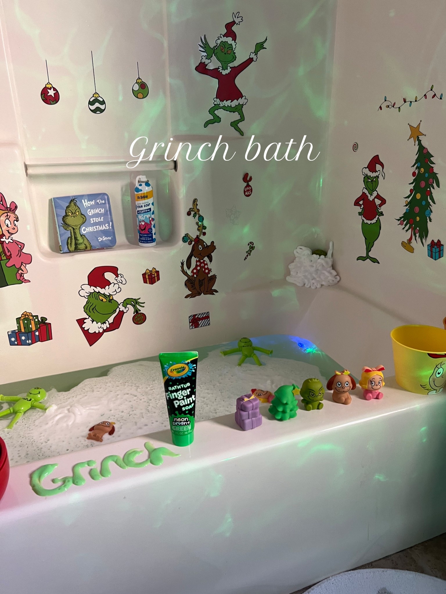 Grinch themed bath for my kids!! They LOVEDDD this one!!💚 I had so much fun setting it up for them 🎄

#LTKHoliday #LTKKids #LTKmomlife

#LTKKids #LTKmomlife #LTKHoliday