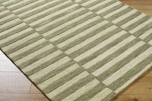 Idaho Broken-Striped Green Area Rug | Our PNW Home X Livabliss | Boutique Rugs