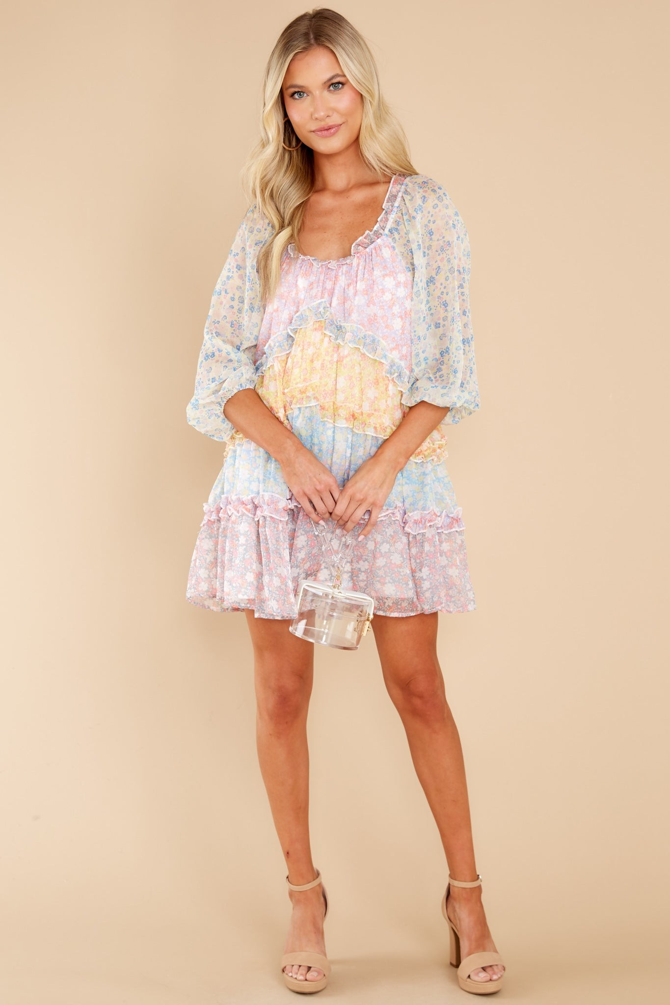 Sprinkle Of Happiness Pastel Mint Multi Floral Print Dress | Red Dress 