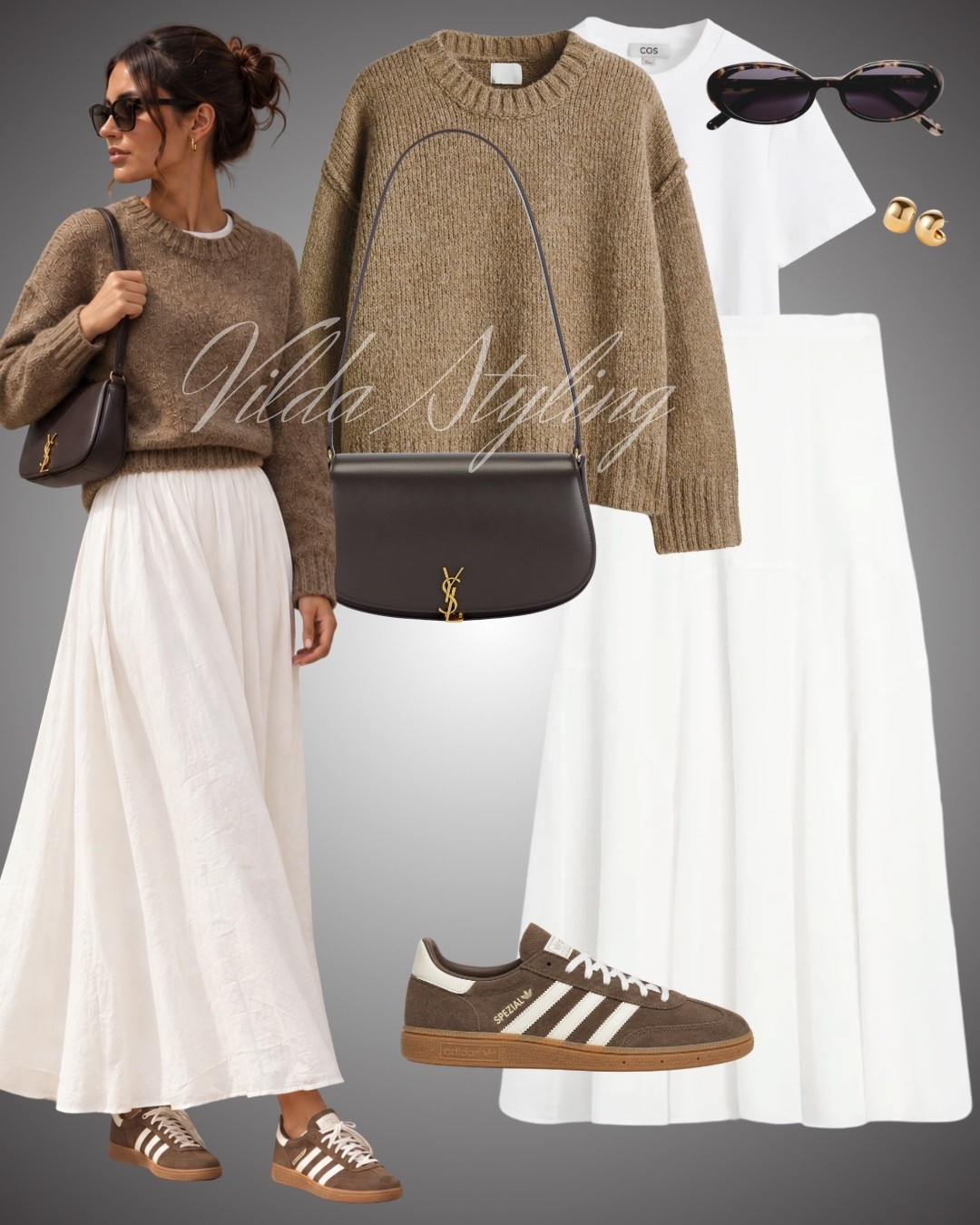Neutral tones, effortless style 🤎 This cosy knit and flowing white skirt create the perfect chic everyday look—finished with brown sneakers and a timeless shoulder bag.

#LTKautumn #LTKstyletip #LTKFashionMonth