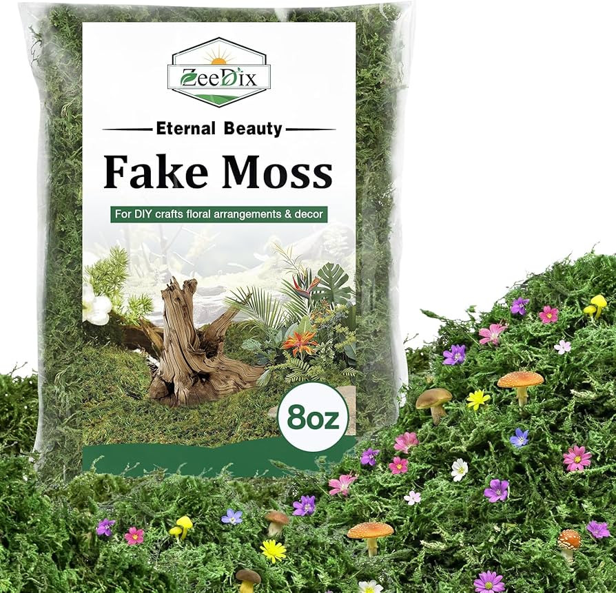 ZeeDix Artificial Fake Moss for Crafts Decor, 8OZ DIY Green Moss for Indoor Potted Plants Terrari... | Amazon (US)
