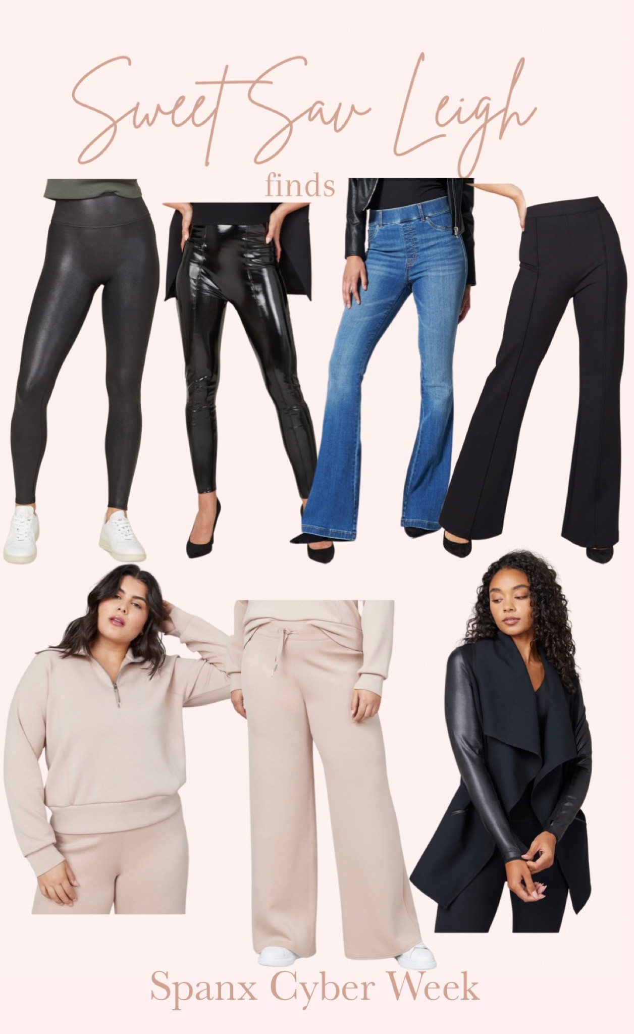 Spanx cyber week sale | faux leather leggings, loungewear, workwear, work pants 

#LTKCyberweek #LTKHoliday #LTKSeasonal