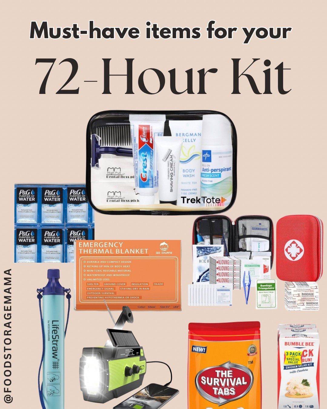 72-hour kit (aka- go bag, evacuation bag, emergency bag) MUST have supply list 🙌🏼😎

#LTKHome #LTKFamily #LTKTravel