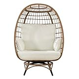 Sunjoy A207000701 Simon Swivel Egg Cuddle Chair, Light Brown | Amazon (US)