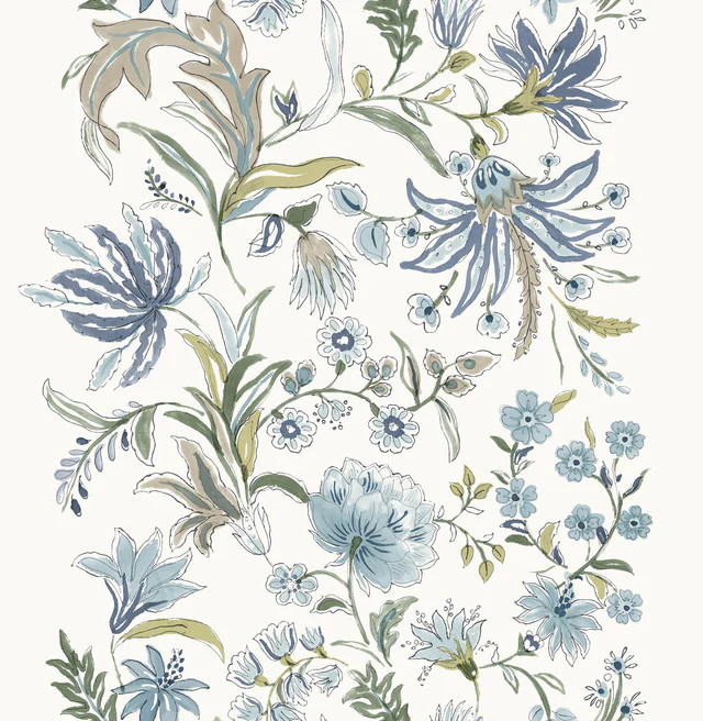 A-Street Prints Haberdashery Teonna Blue Wallpaper | DecoratorsBest