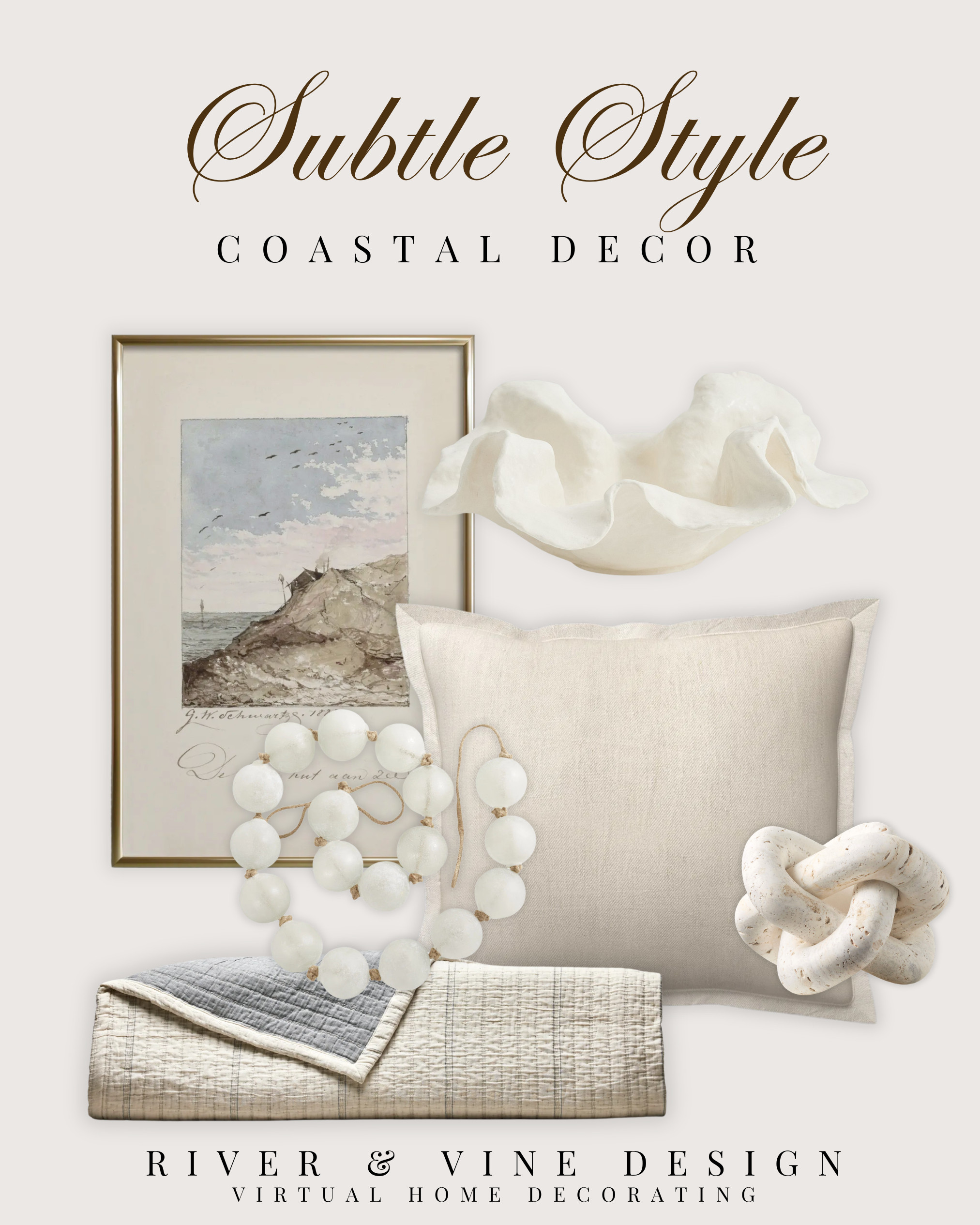 Soft coastal pieces that feel elevated without going overly beachy. Love the mix of muted artwork, creamy textures, sculptural accents, and layered neutrals for a calm collected look.

Perfect for styling a console, bedroom, shelf, or quiet coastal corner.

I may receive a commission when you shop through my links. 

 #LTKHome