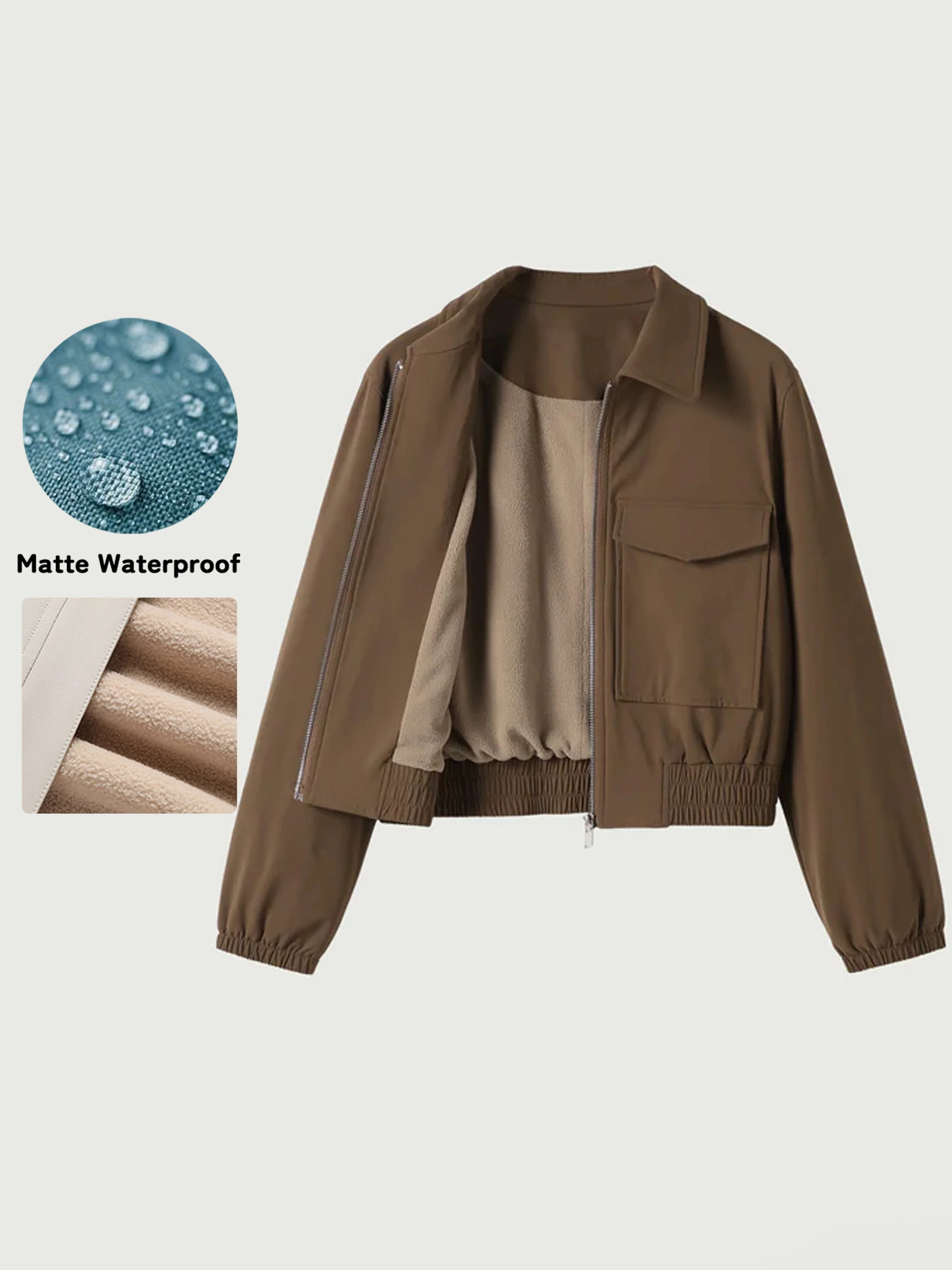 Waterproof Collared Cropped Jacket | OGL