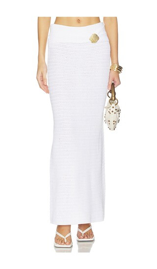 Nala Crochet Skirt in White | Revolve Clothing (Global)
