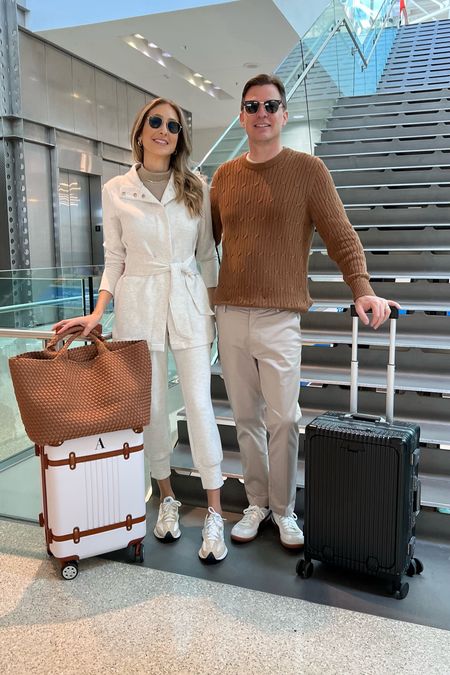 Airport travel outfit idea / couples edition 
Comfortable and so stylish 
Everything runs tts 
I am wearing a size small 


#LTKmens #LTKtravel #LTKstyletip