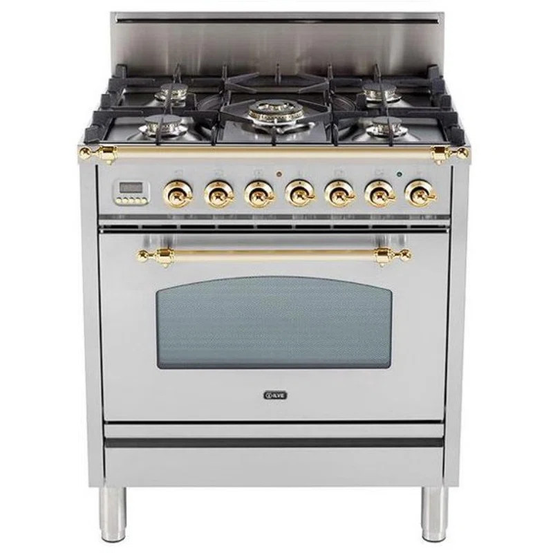ILVE Nostalgie 30" 2.7 Cubic Feet Dual Fuel Freestanding Convection Range | Wayfair North America
