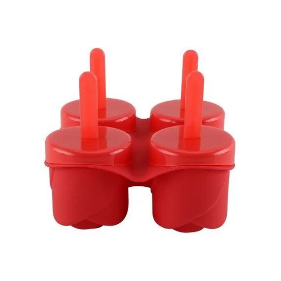 Rose Silicone Ice Pop Molds - Reusable & Dishwasher Safe, Red | Walmart (US)
