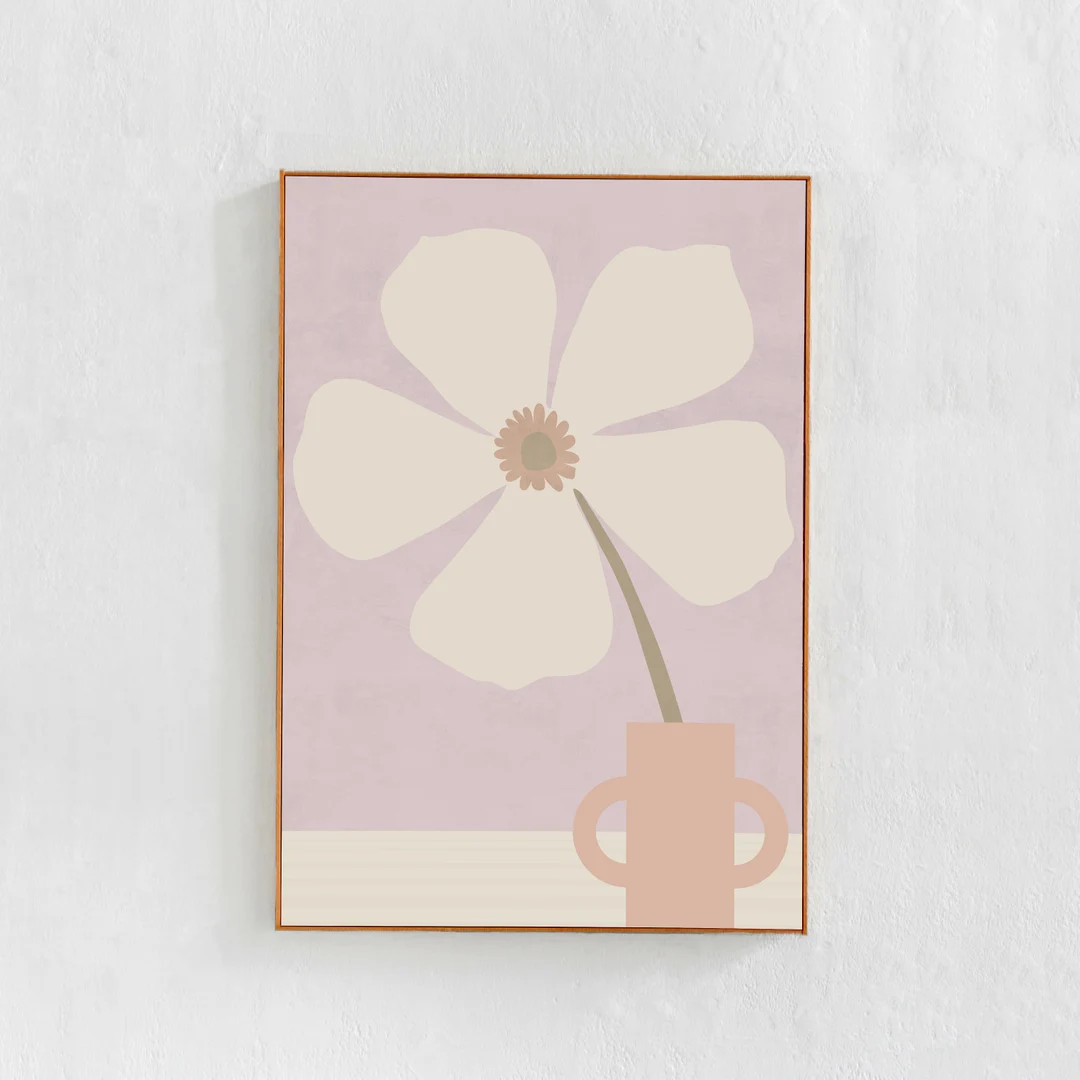 Flower in a Vase Poster: Downloadable Art Print. Scandi Boho Decor for Bedroom in Lilac and Beige... | Etsy (US)