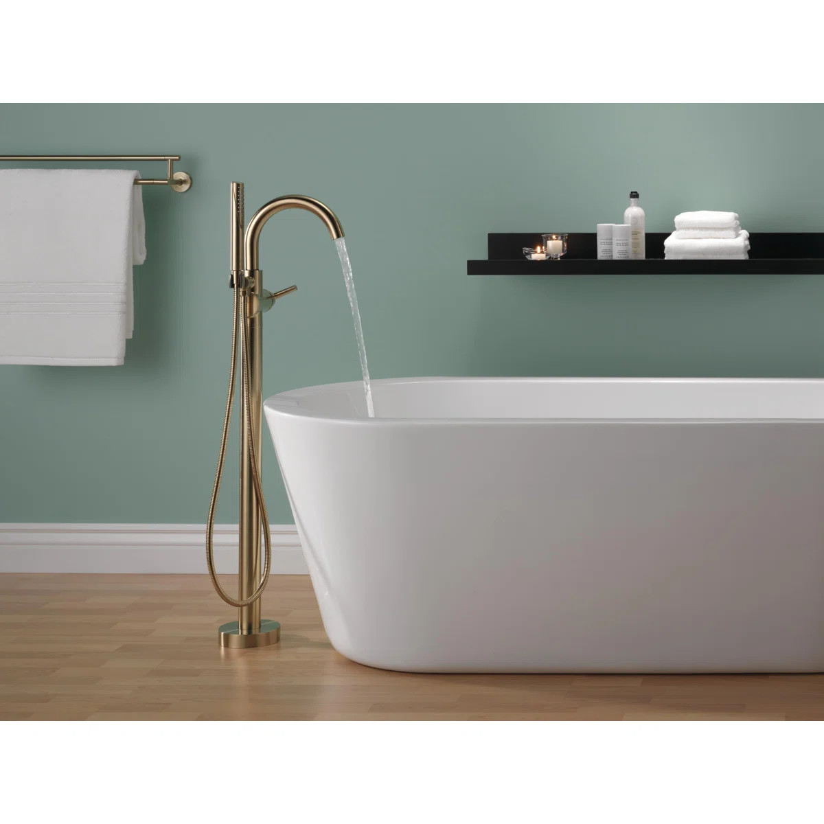 Trinsic Single Handle Floor Mounted Freestanding Tub Filler T4759-CZFL | Wayfair North America