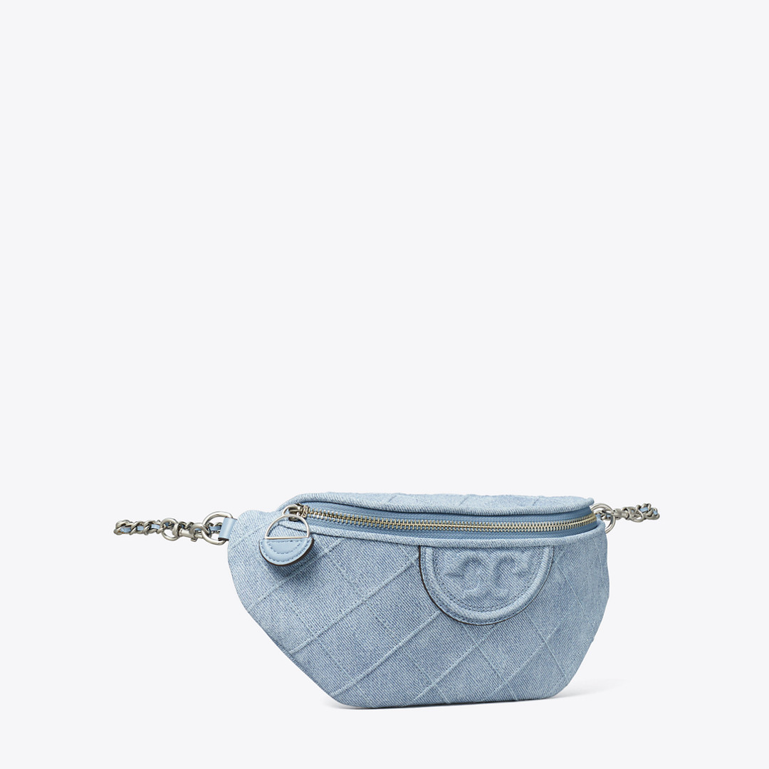 Tory Burch Fleming Soft Denim-Print Suede Belt Bag | Tory Burch (US)