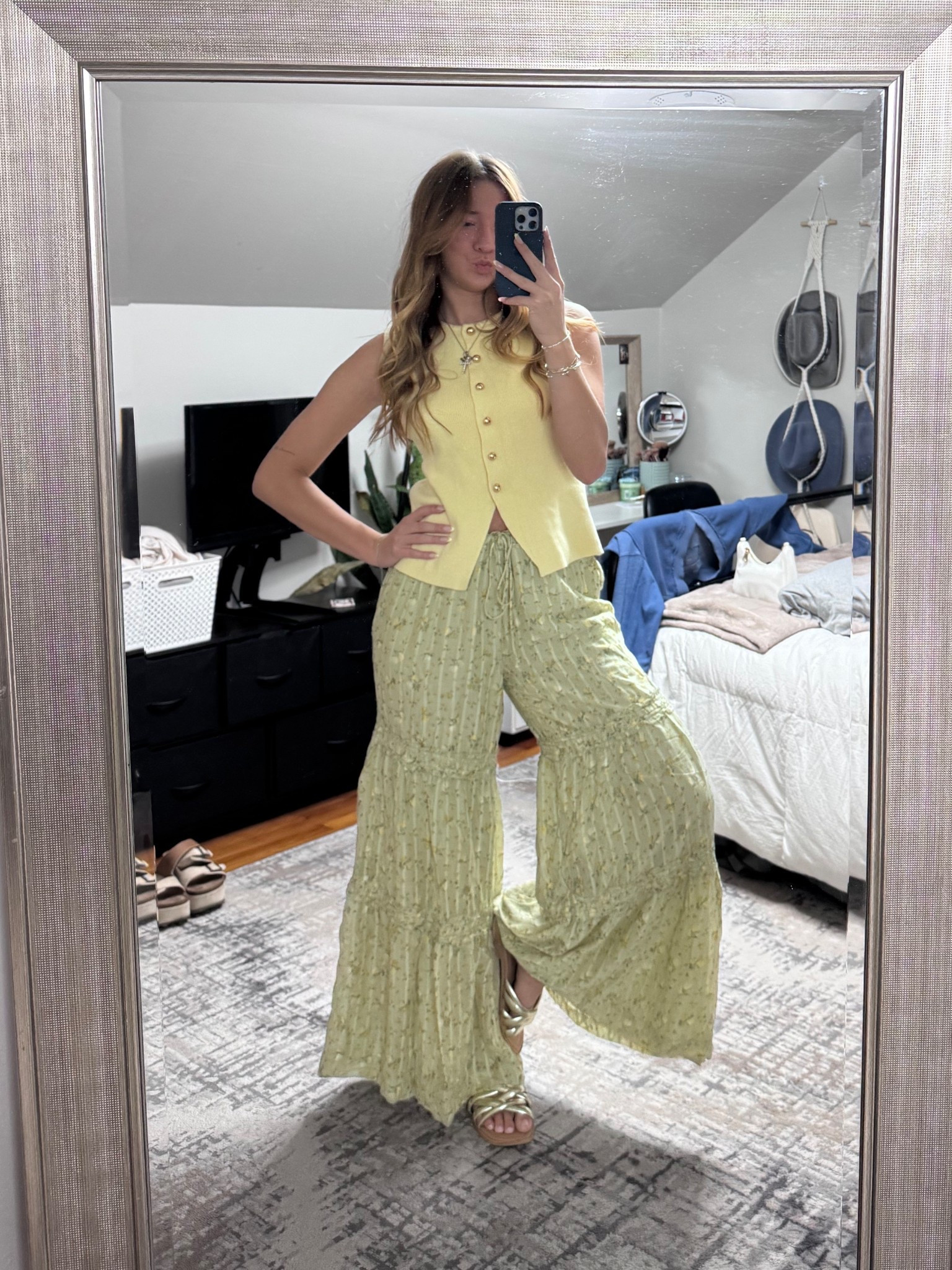 Today’s church outfit adding a pop of color for a dreary morning! Top and pants are a size medium. The pants are the Emmaline Tiered pant from free people from last summer 

#LTKStyleTip #LTKSeasonal #LTKSaleAlert