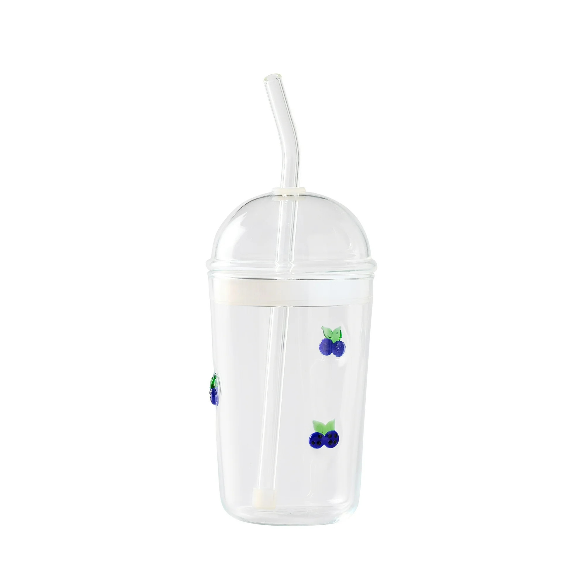 Better Homes & Gardens Glass Sipper Double Blueberry Icon with Glass Lid | Walmart (US)