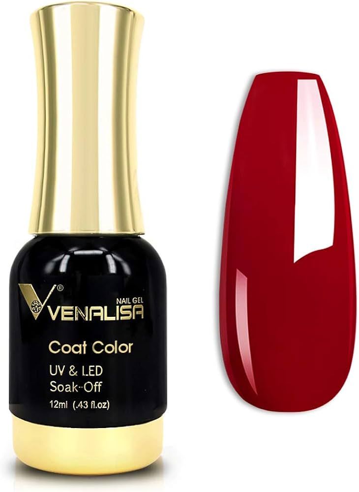 VENALISA Gel Nail Polish, 12ml Claret-Red Color Soak Off UV LED Nail Gel Polish Nail Art Starter ... | Amazon (US)