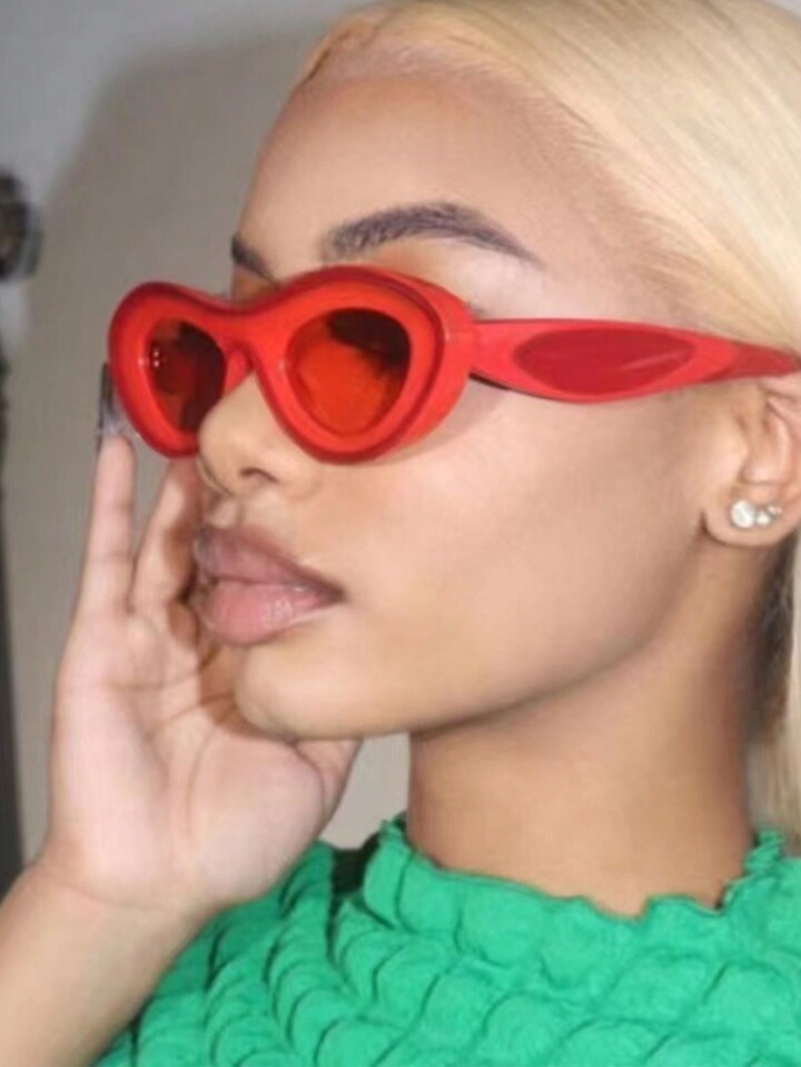 1pc Women's Plastic Frame Red Cat Eye Sunglasses, Suitable For Daily Wear Sunglasses Beach Sun Gl... | SHEIN