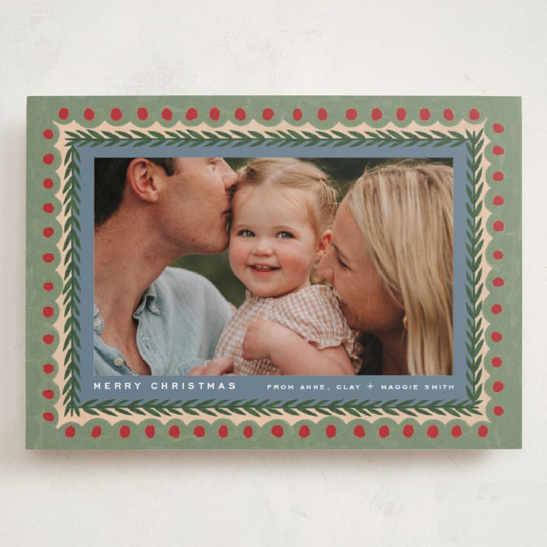 "Primary" - Customizable Grand Holiday Cards in Green by Amy Kross. | Minted