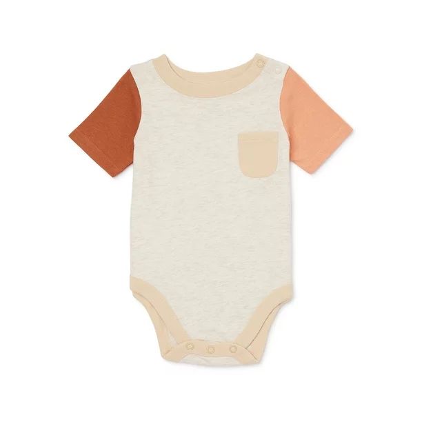 Garanimals Baby Boy Short Sleeve Cotton Solid Bodysuit, Sizes 0-24 Months | Walmart (US)