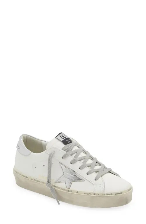 Golden Goose Hi Star Platform Sneaker in White/Silver at Nordstrom, Size 10Us | Nordstrom