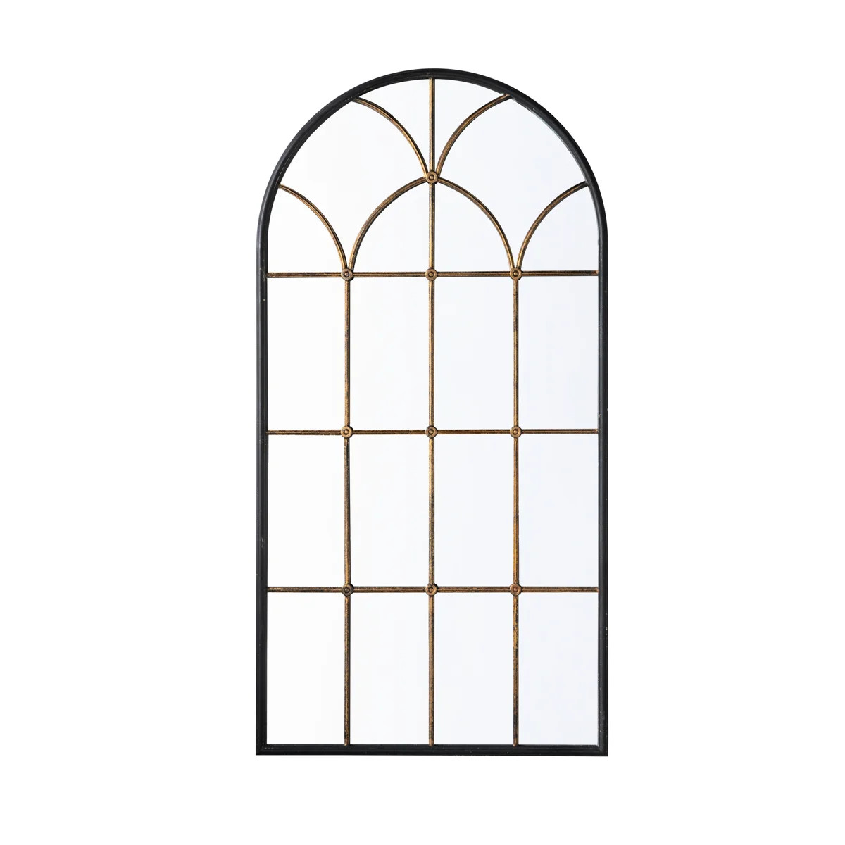 34X65.5" Arched Full - Length Mirror With Black And Gold Design For Living Room, Bedroom, Entrywa... | Wayfair North America