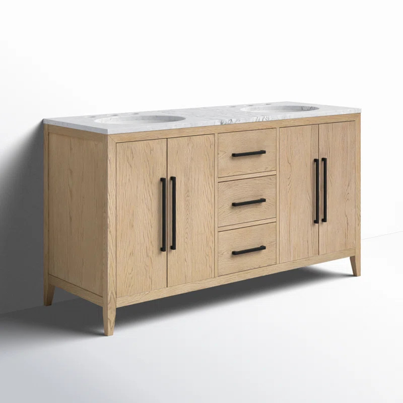 Alsup 60" Double Bathroom Vanity with Quartz Top | Wayfair North America