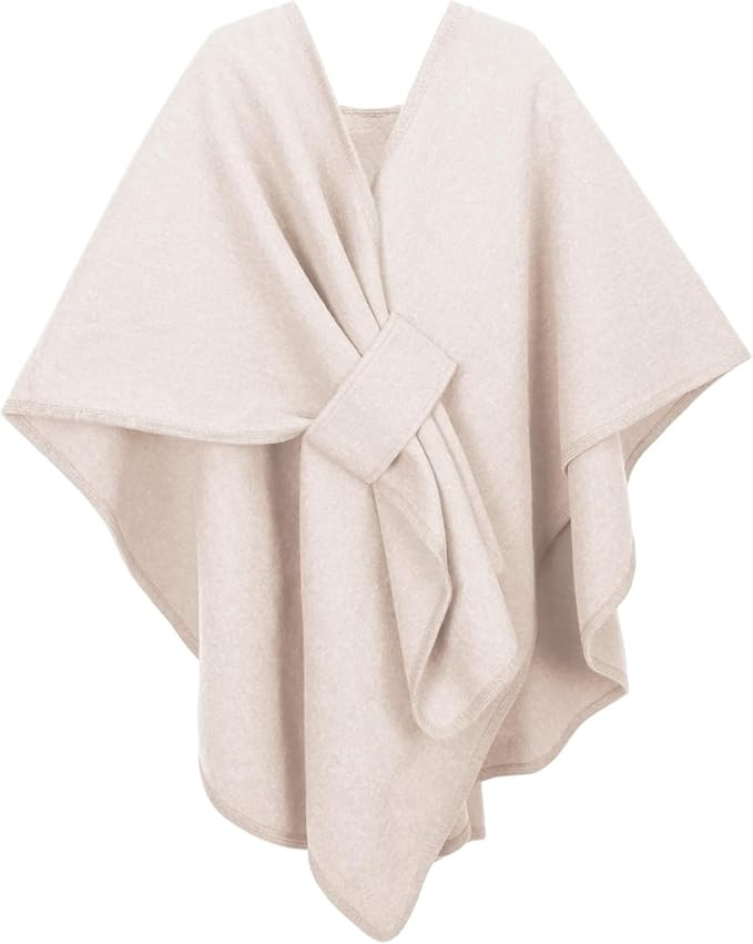 Women's Elegant Shawl Wraps Soft Open Front Poncho Cape Oversized Sweater for Spring Fall Winter | Amazon (US)