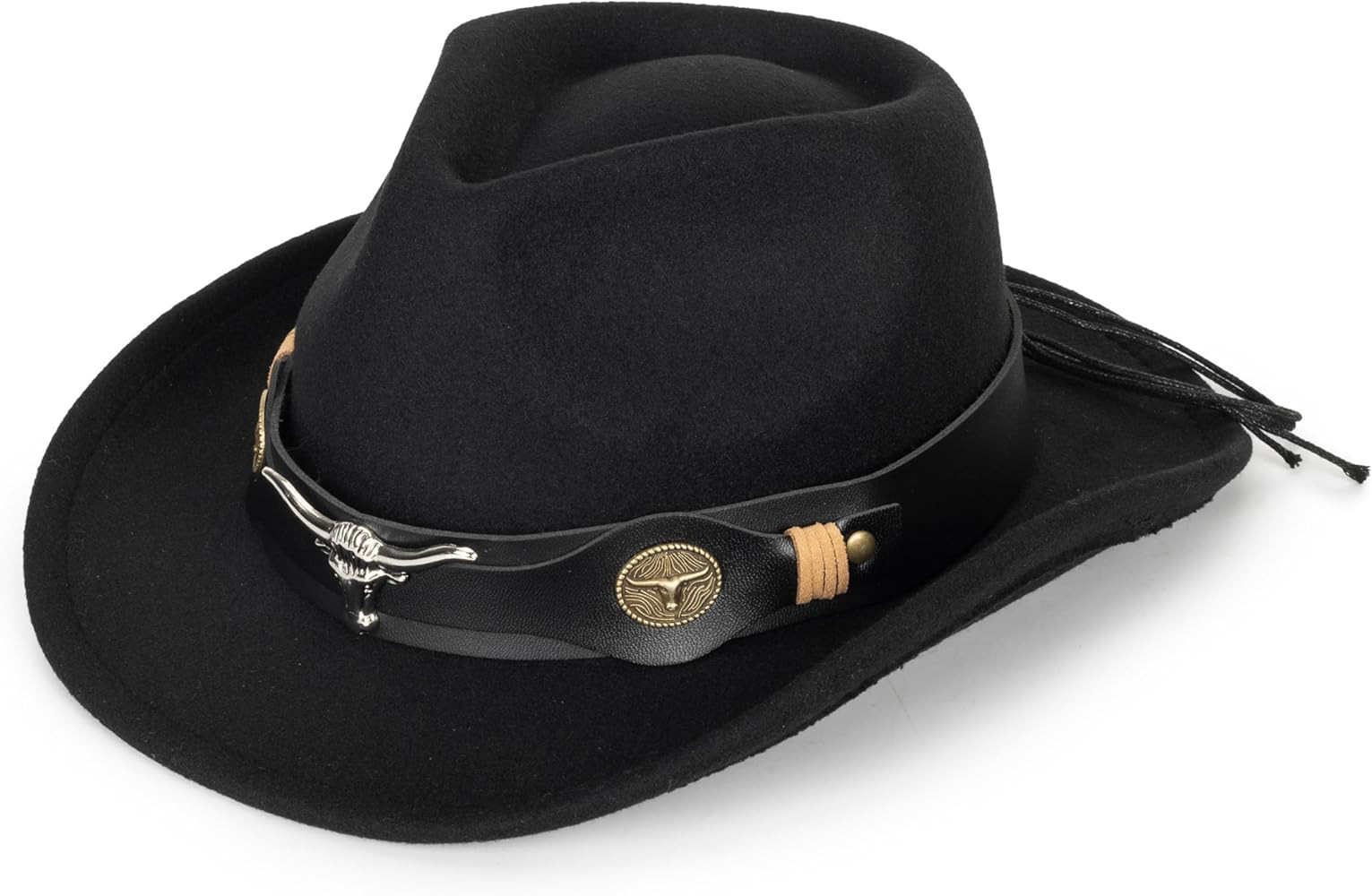 Western-Cowboy-Hat Classic Cowgirl-Hat for Kids Boys Girls Bull-Head Fedora for Party(4-8T) | Amazon (US)