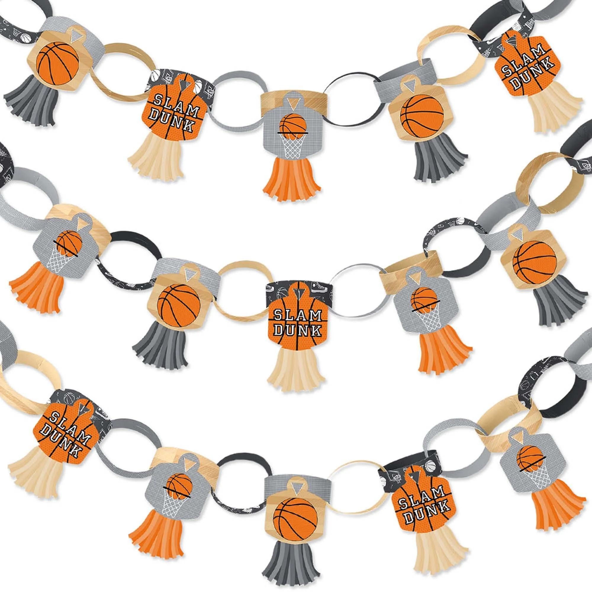 Nothin' But Net - Basketball - 90 Chain Links and 30 Paper Tassels Decoration Kit - Baby Shower o... | Big Dot of Happiness