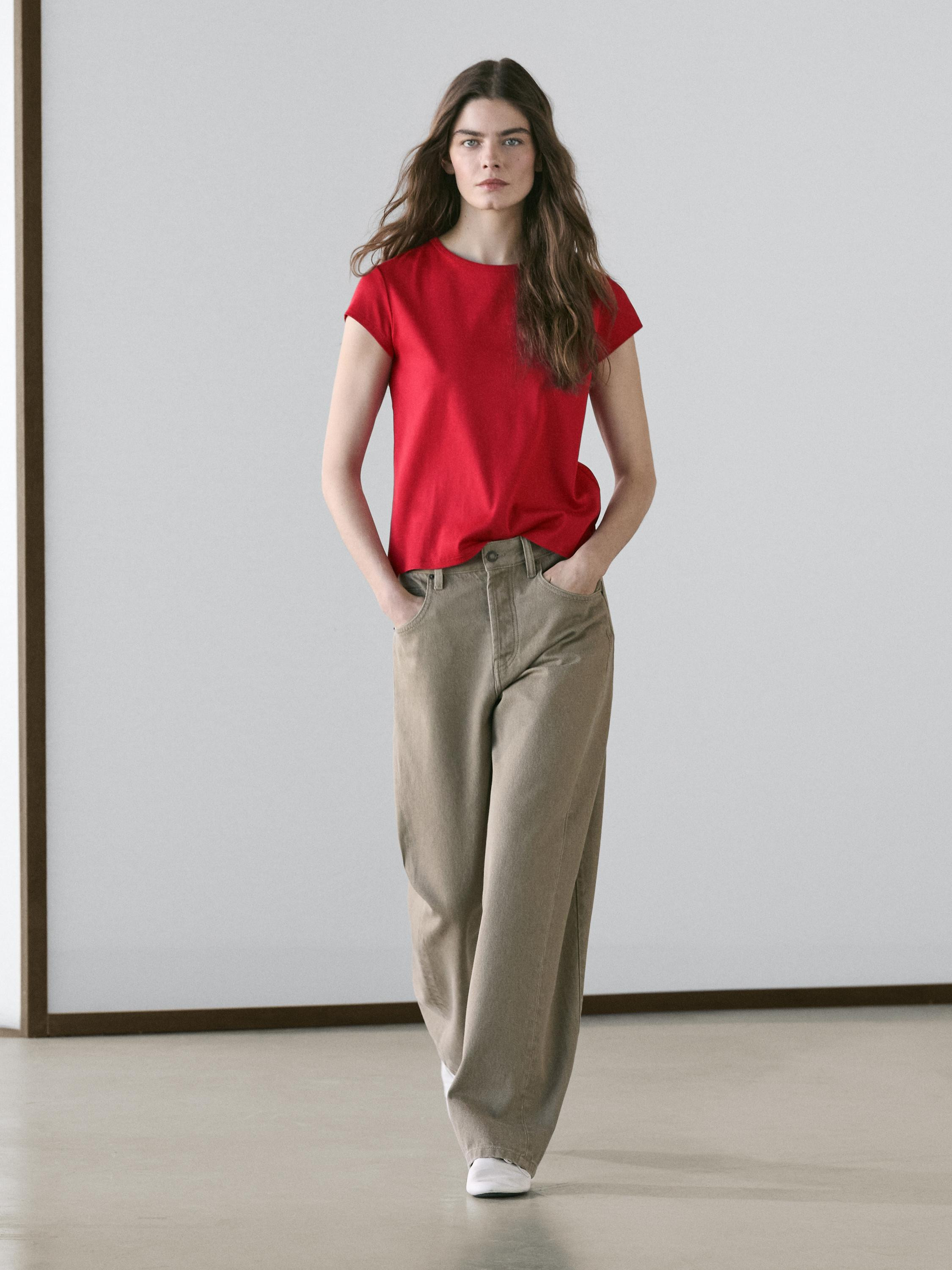 Mid-waist balloon fit jeans | Massimo Dutti UK