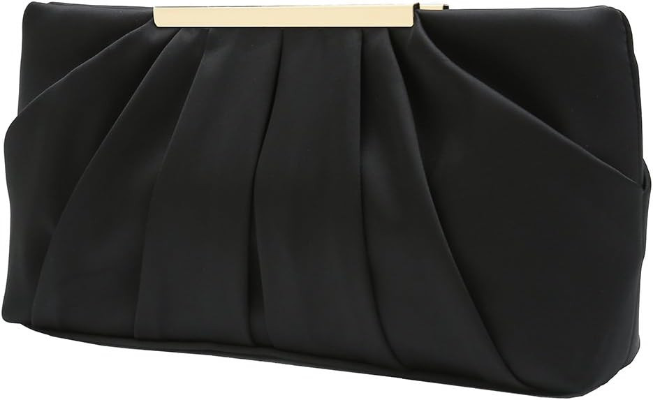 CHARMING TAILOR Clutch Evening Bag Elegant Pleated Satin Formal Handbag Simple Classy Purse for W... | Amazon (US)