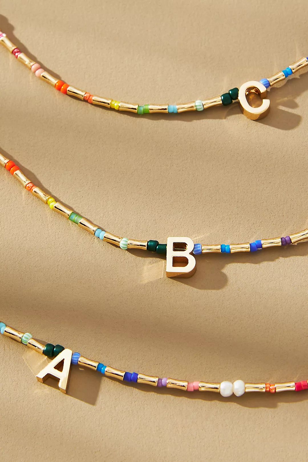 Multicolor Beaded Monogram Necklace | Anthropologie (US)