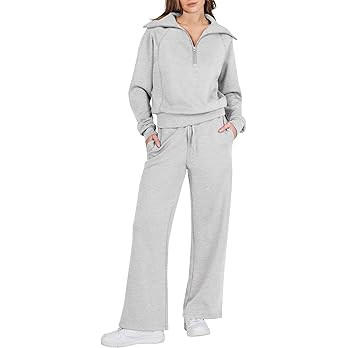 Prinbara Women 2 Piece Outfits Lounge Sets 2024 Winter Oversized Sweatshirt Wide Leg Pant Casual ... | Amazon (US)