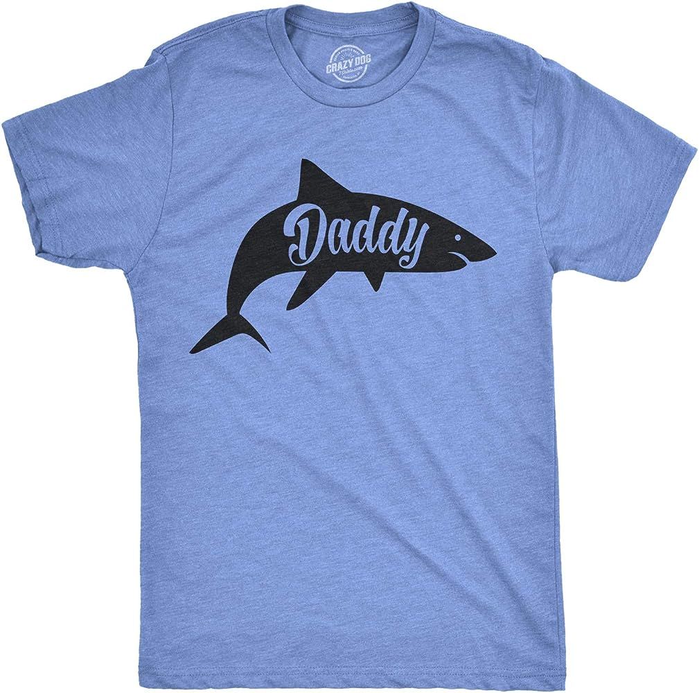 Mens Daddy Shark T Shirt Cute Funny Family Cool Best Dad Vacation Tee for Guys | Amazon (US)