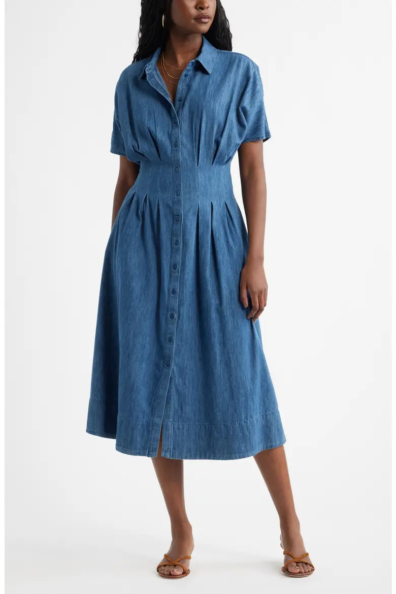 Short Dolman Sleeve Denim Shirt Dress (Women) | Nordstrom | Nordstrom