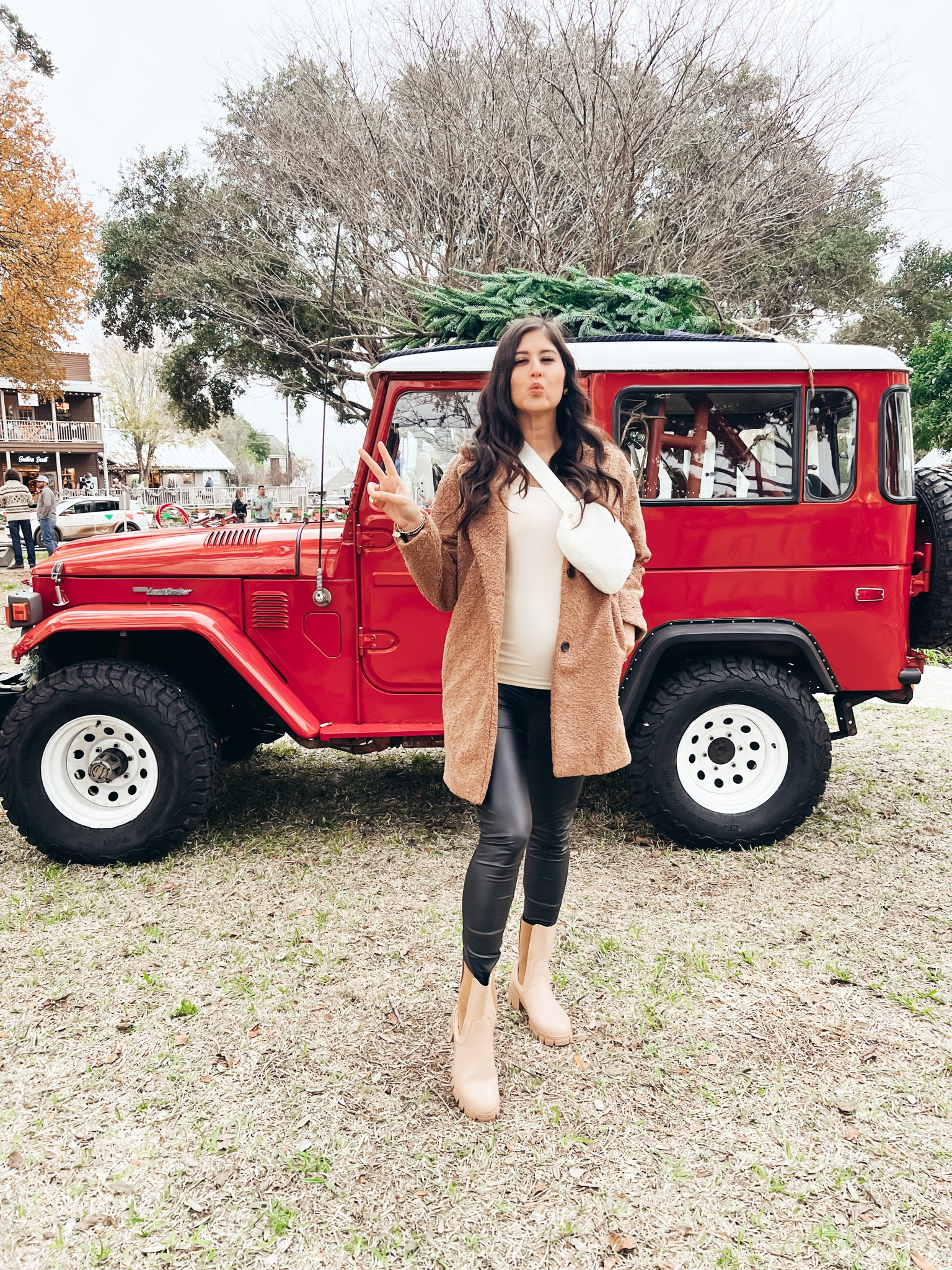 I am obsessed with this teddy bear coat. I have it in 2 colors. These leggings are maternity and so good but I have linked my other non maternity leggings as well that I love. I was 4 months pregnant here. 

Holiday. Christmas. Thanksgiving outfit. 

#LTKHoliday #LTKfindsunder100 #LTKSeasonal