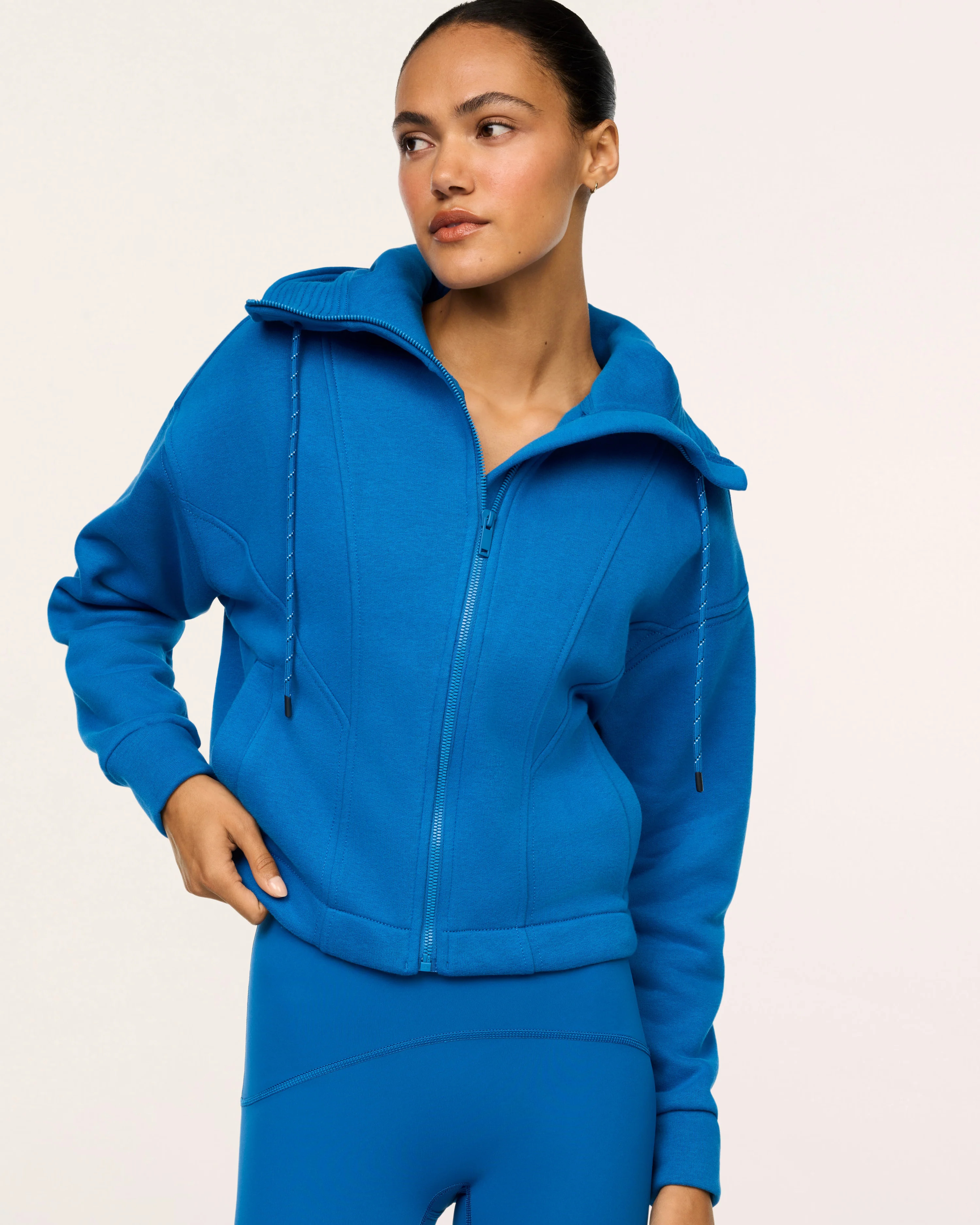 Cotton Fleece Full Zip Hoodie | Spanx