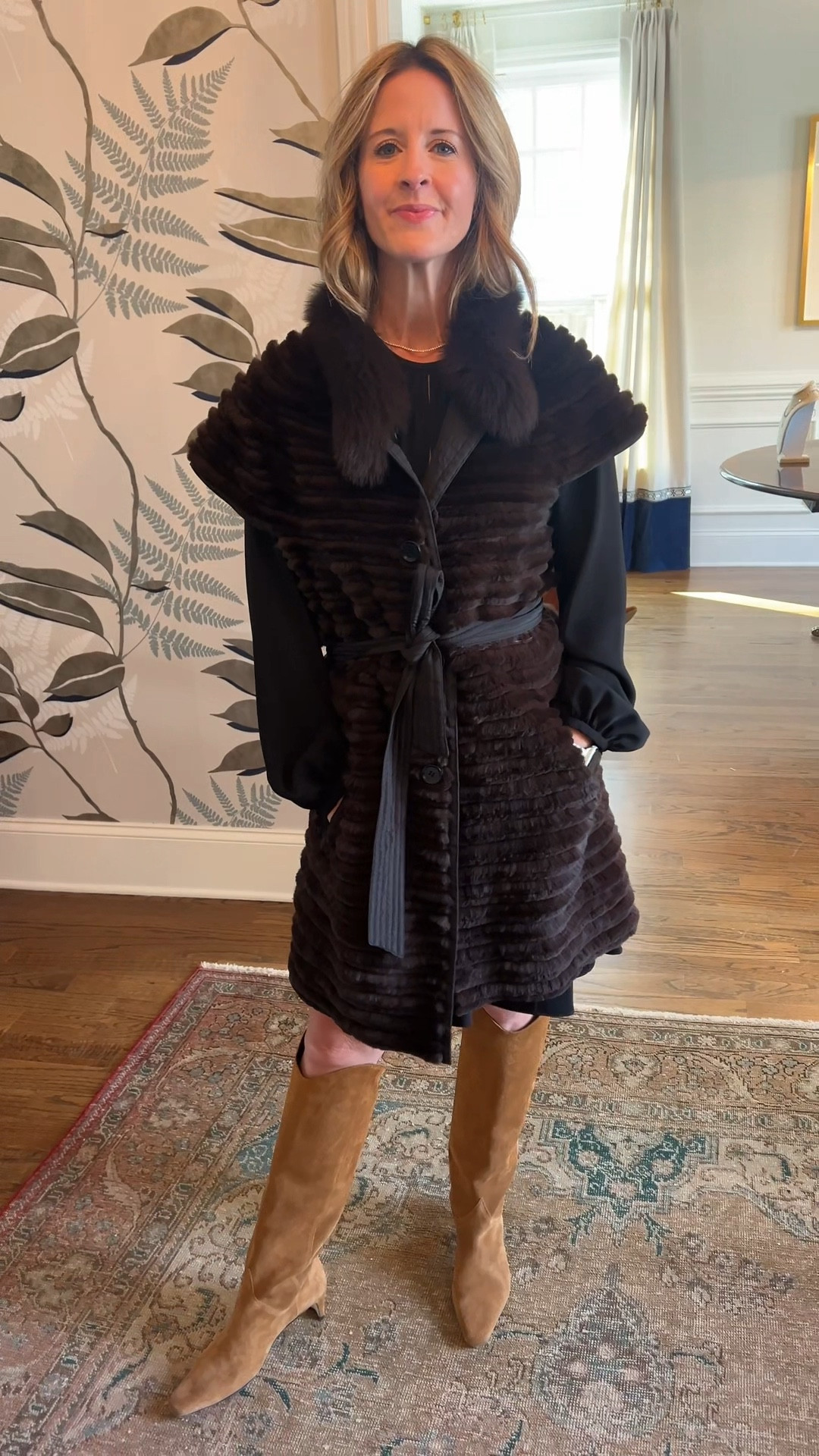 One of my favorite Charlotte Brody pieces. Available in a few colors. Not linkable on LTK so comment here if interested.

Fur vest | winter coat | outerwear | jackett

#LTKStyleTip #LTKSeasonal #LTKOver40