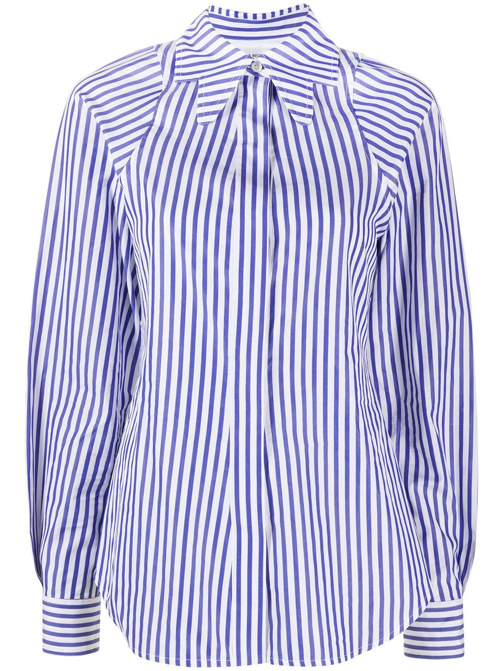 Victoria Beckham cut-out Collar Striped Shirt - Farfetch | Farfetch (US)
