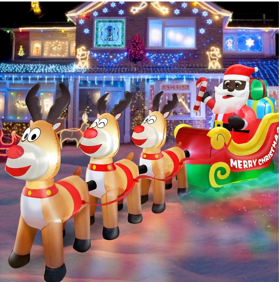 Santa on his sleigh with 3 reindeer available on Amazon 

#LTKHoliday #LTKSeasonal #LTKhome