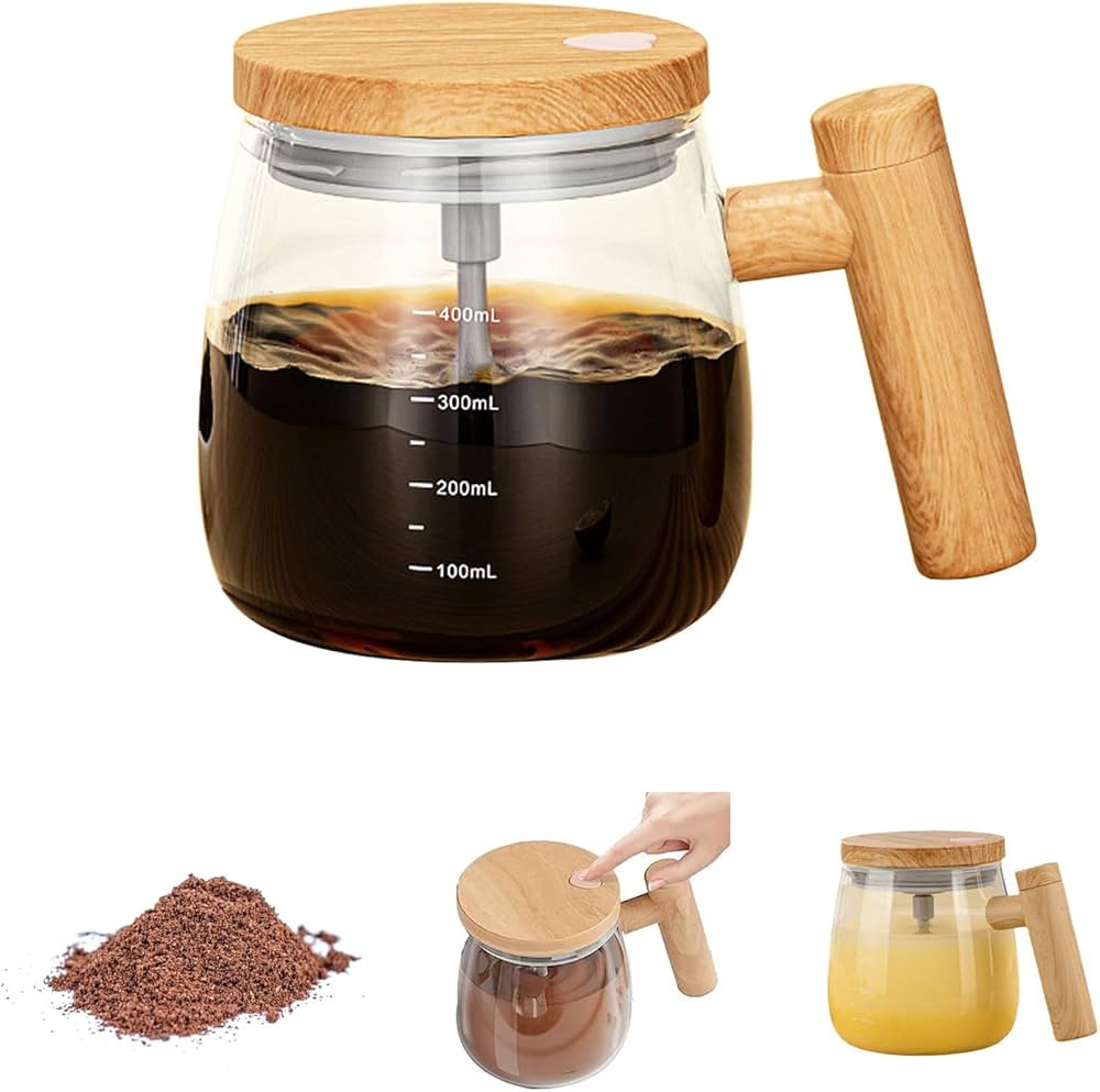 NMIGNH Self Stirring Mug, 400ml Electric High Speed Mixing Cup, Portable High Borosilicate Glass ... | Amazon (US)