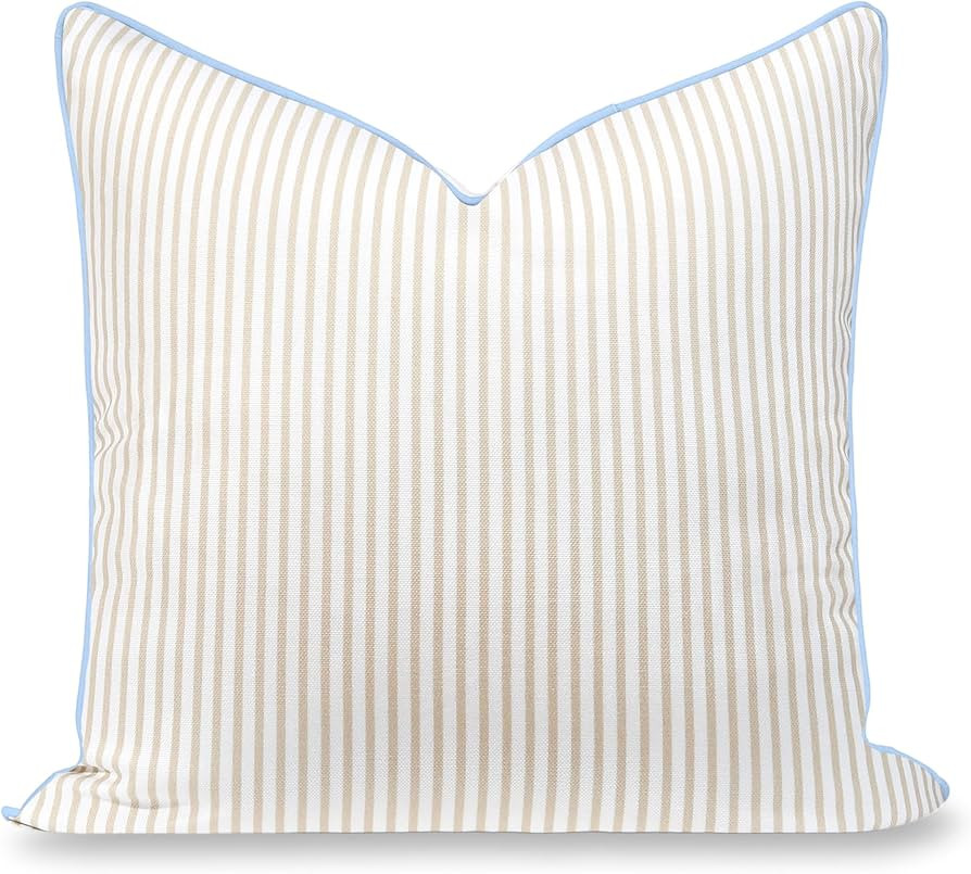 Hofdeco Premium Coastal Hampton Patio Indoor Outdoor Throw Pillow Cover Only, 20"x20" Water Repel... | Amazon (US)