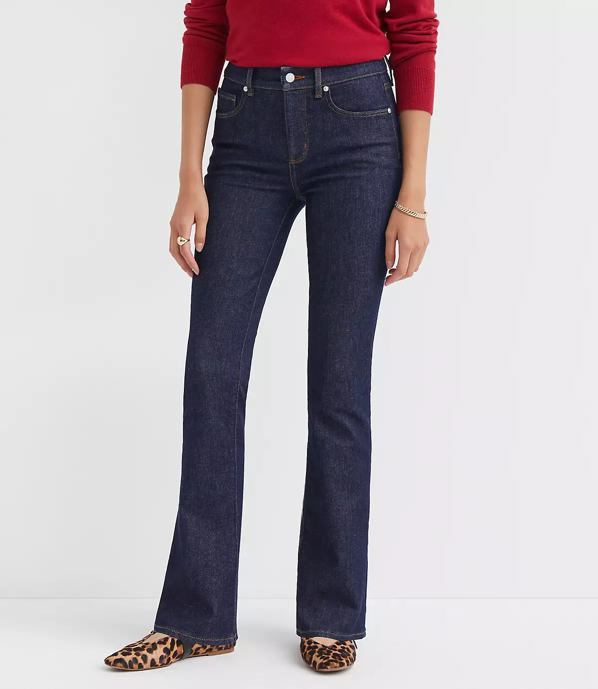 Petite Mid Rise Boot Jeans in Classic Rinse Wash | LOFT