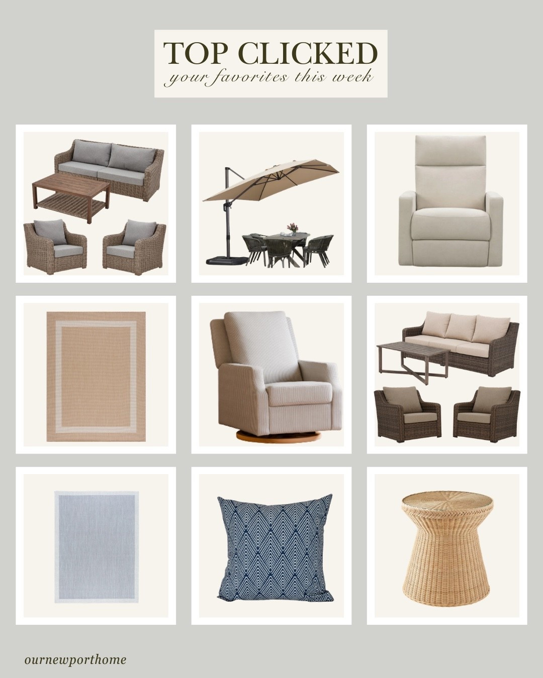 These are the pieces you all kept coming back to this week - aka the ones everyone is eyeing right now…outdoor finds for spring plus a few everyday staples!





top home finds this week, most clicked home decor, patio furniture ideas, outdoor furniture sets, outdoor area rugs patio, spring patio decor, outdoor living space ideas, outdoor decor must haves, patio setup ideas, nursery glider chair, side table decor ideas, amazon outdoor finds, target patio decor, trending home decor 2026


#LTKSaleAlert #LTKHome