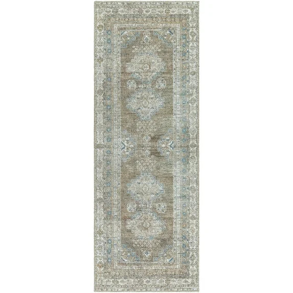 Better Homes & Gardens Geo Medallion Runner Washable Non-Skid Area Rug, Sage, 2'5" x 7' | Walmart (US)